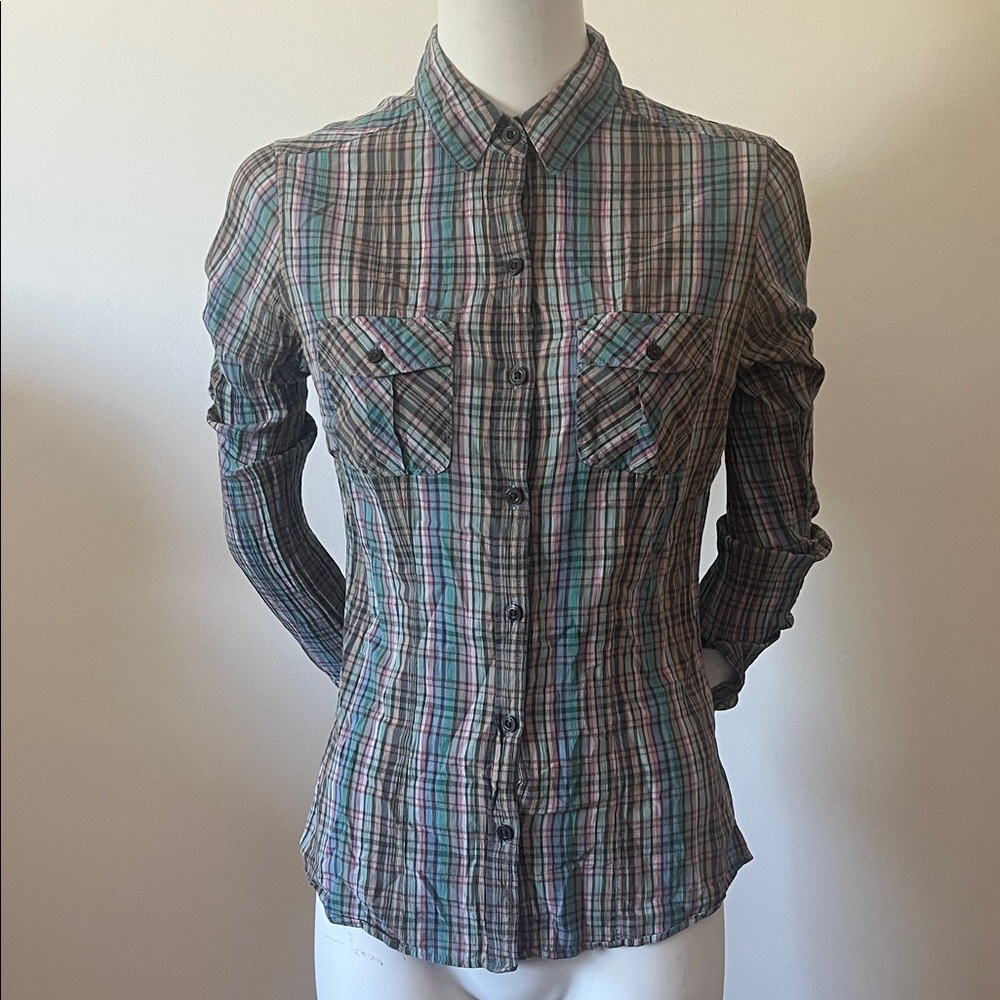 Patagonia Plaid Button-Up Shirt - Green and Brown
